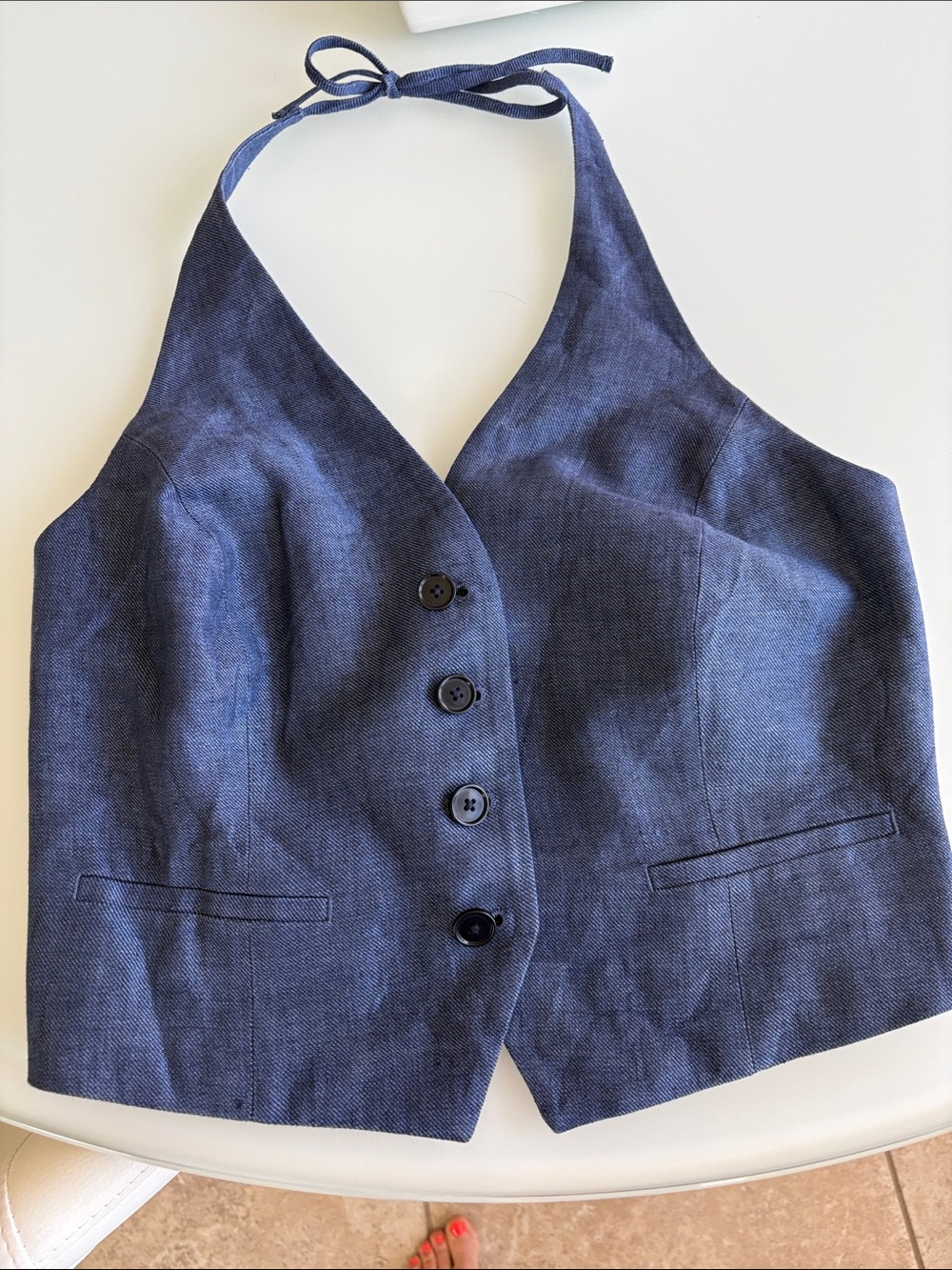 Banana Republic linen waistcoat vest blue size M